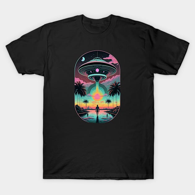 UFO Disclosure UAP Miami Flying Saucer Aliens in Miami Ufology Disclosure ET Believer. T-Shirt by DeanWardDesigns